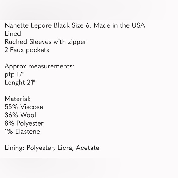 Nanette Lapore wool blend blazer jacket 6 - Picture 9 of 9